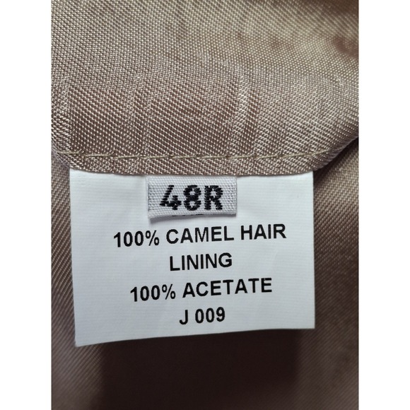 Botany 500 Camel Hair Blazer Mens 48R Long Tan 2 Button Notch Lapel USA - Picture 10 of 11